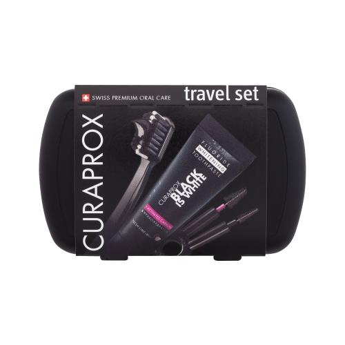 Curaprox Travel Set Black is White cestovná sada na zuby, jazyk a ďasná
