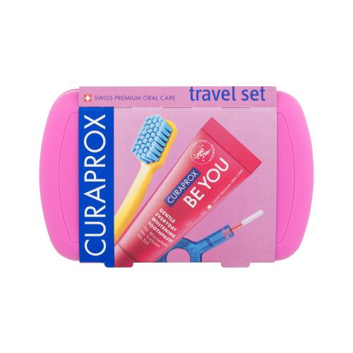 Curaprox Travel Set cestovná sada na zuby, jazyk a ďasná Pink