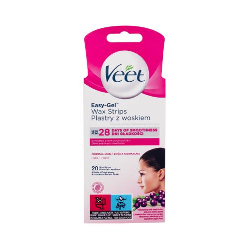 Veet Easy-Gel Wax Strips Face Normal Skin 20 ks depilačný prípravok pre ženy