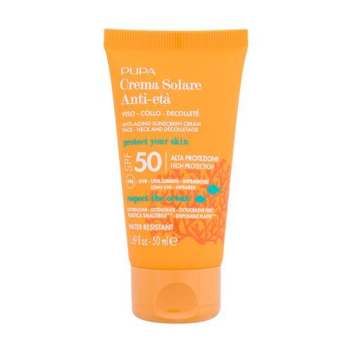 Pupa Sunscreen Anti-Aging Cream SPF50 50 ml opaľovací prípravok na tvár unisex
