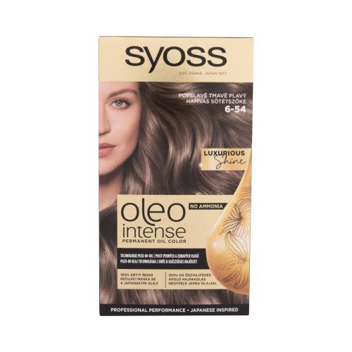 Syoss Oleo Intense Permanent Oil Color 50 ml farba na vlasy pre ženy 6-54 Ash Dark Brown na farbené vlasy