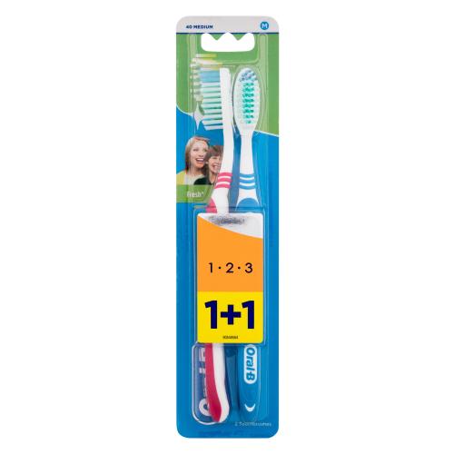 Oral-B 1-2-3 Fresh Medium zubná kefka zubná kefka 2 ks unisex