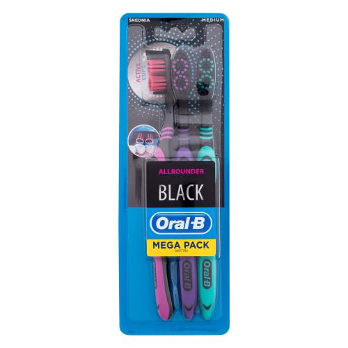 Oral-B Allrounder Black Medium zubná kefka zubná kefka 3 ks unisex