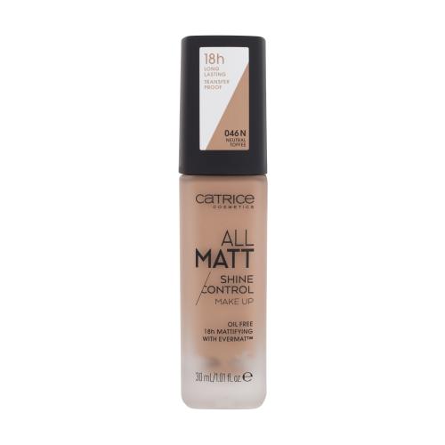 Catrice All Matt 30 ml make-up pre ženy 046 N Neutral Toffee na mastnú pleť; na problematickú pleť s akné