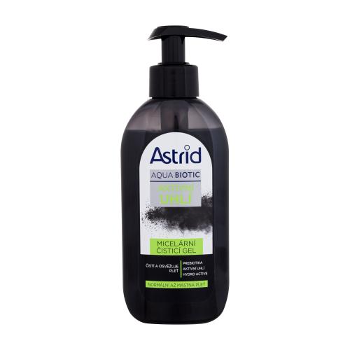 Astrid Aqua Biotic Active Charcoal Micellar Cleansing Gel 200 ml čistiaci gél pre ženy na všetky typy pleti; na normálnu pleť; na mastnú pleť