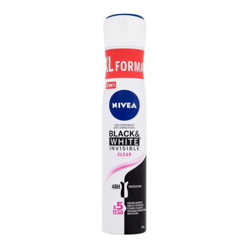Nivea Black & White Invisible Clear 48h 200 ml antiperspirant pre ženy deospray