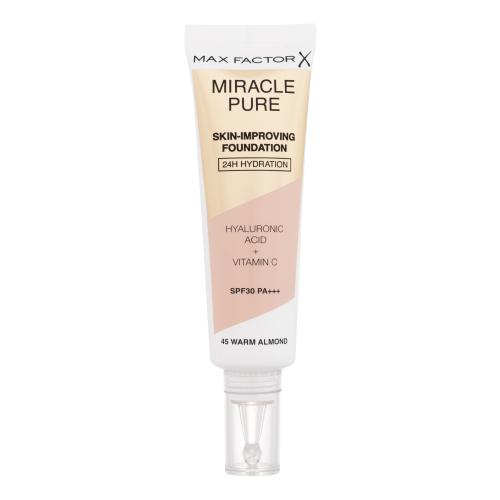 Max Factor Miracle Pure Skin dlhotrvajúci make-up SPF 30 odtieň 45 Warm Almond 30 ml