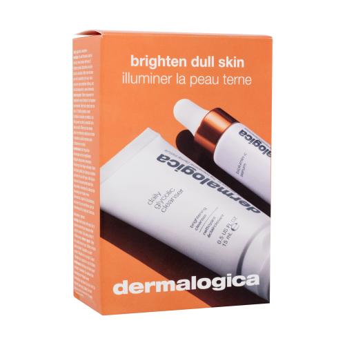 Dermalogica Brighten Dull Skin darčeková kazeta čistiaci gél Daily Glycolic Cleanser 15 ml + pleťové sérum Biolumin-C Serum 3 ml na veľmi suchú pleť