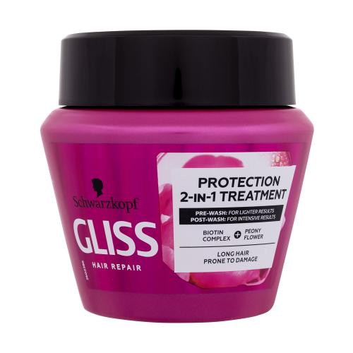 Schwarzkopf Gliss Supreme Length Protection 2-In-1 Treatment 300 ml maska na vlasy pre ženy na poškodené vlasy; na rozštiepené končeky