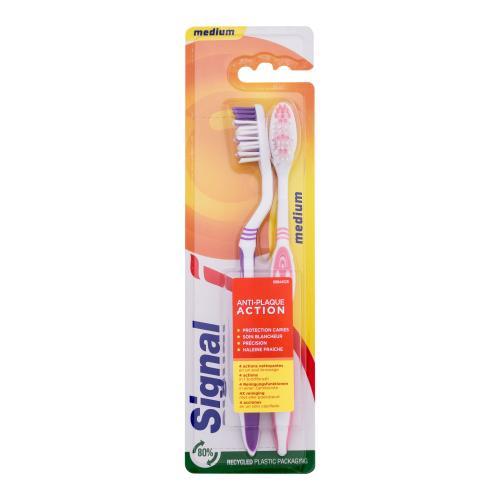 Signal Antiplaque Toothbrush Medium zubná kefka zubná kefka 2 ks unisex