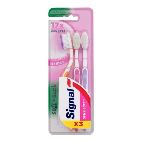 Signal Sensisoft Sensitive zubná kefka 3 ks zubné kefky unisex