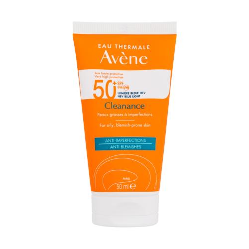 Avene Cleanance Anti-Blemishes SPF50+ 50 ml opaľovací prípravok na tvár pre ženy na mastnú pleť; na problematickú pleť s akné