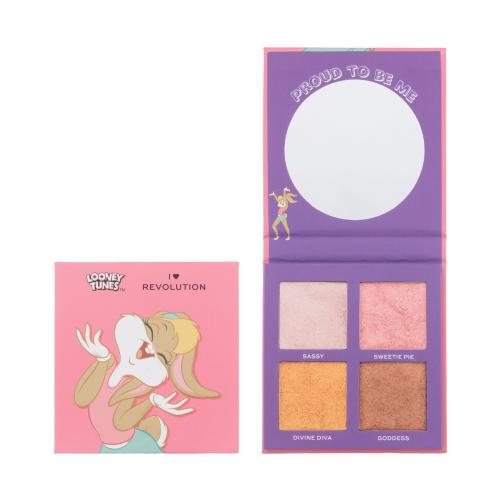 I Heart Revolution Looney Tunes Face Palette Lola 10 g rozjasňovač pre ženy poškodená krabička
