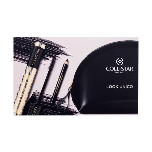 Collistar Mascara Volume Unico kazeta oči, Mascara Volume Unico extra čierna 13ml + mini čierna ceruzka na oči + kozmetická taštička