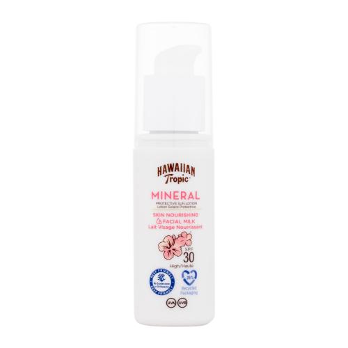 Hawaiian Tropic Mineral Skin Nourishing Facial Milk SPF30 50 ml opaľovací prípravok na tvár poškodená krabička na veľmi suchú pleť