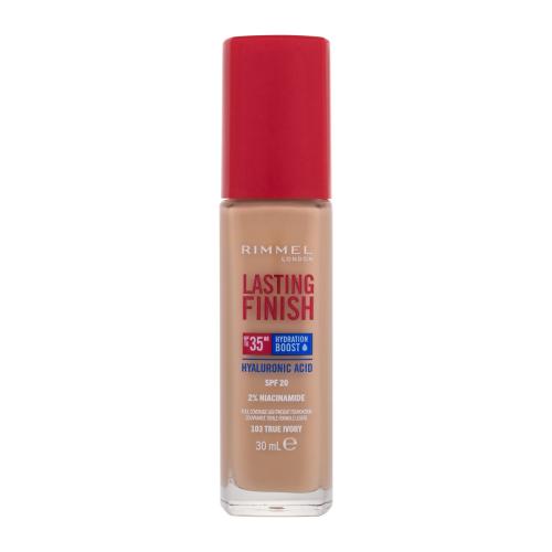 Rimmel Lasting Finish 35H Hydration Boost hydratačný make-up SPF 20 odtieň 103 True Ivory 30 ml
