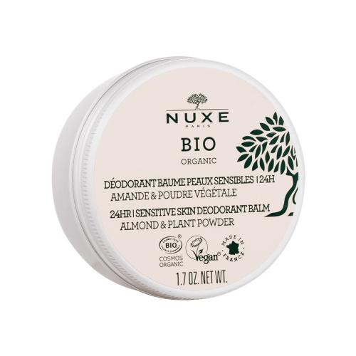 NUXE Bio Organic 24H Sensitive Deodorant Balm Almond & Plant Powder 50 g dezodorant tester pre ženy krémový dezodorant