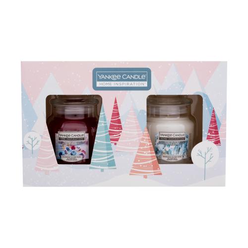Yankee Candle Home Inspiration Christmas Set darčeková kazeta vonná sviečka Holiday Magic 104 g + vonná sviečka Snow Dusted Pine 104 g unisex