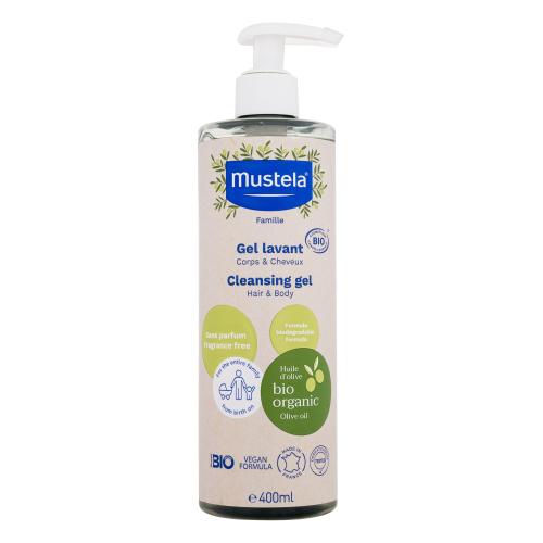 Mustela BIO umývací gél na telo a vlasy pre deti od narodenia 400 ml