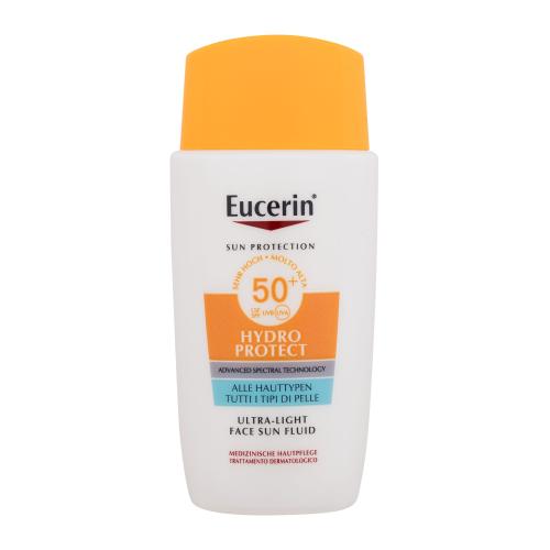 Eucerin Sun Hydro Protect Ultra-Light Face Sun Fluid SPF50+ 50 ml opaľovací prípravok na tvár pre ženy na dehydratovanu pleť