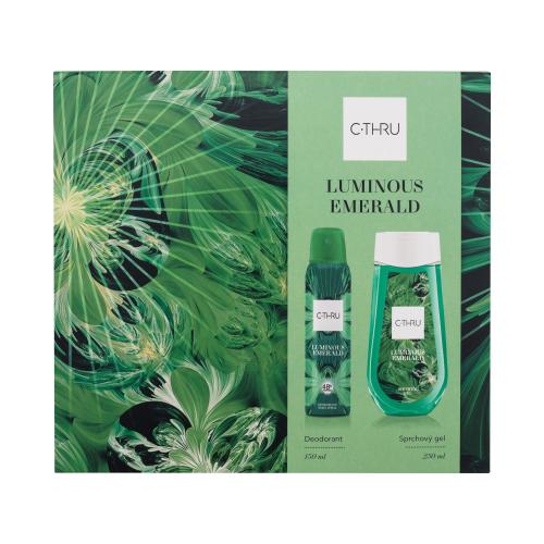 C-THRU Luminous Emerald darčeková kazeta dezodorant 150 ml + sprchovací gél 250 ml pre ženy deospray