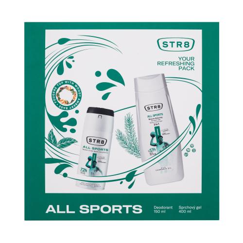 STR8 All Sports darčeková kazeta antiperspirant 150 ml + sprchovací gél 400 ml pre mužov deospray