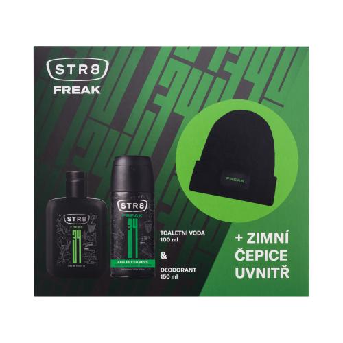 STR8 FREAK darčeková kazeta toaletná voda 100 ml + dezodorant 150 ml + zimná čapica pre mužov
