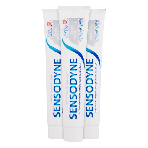 Sensodyne Extra Whitening bieliaca zubná pasta s fluoridom pre citlivé zuby 3x75 ml