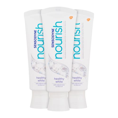 Sensodyne Nourish Healthy White bioaktívna zubná pasta s fluoridom 3x75 ml