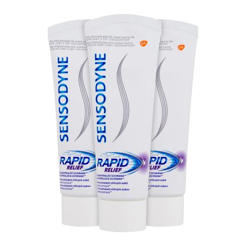 Sensodyne Rapid Cool Mint zubná pasta s fluoridom pre citlivé zuby 3x75 ml