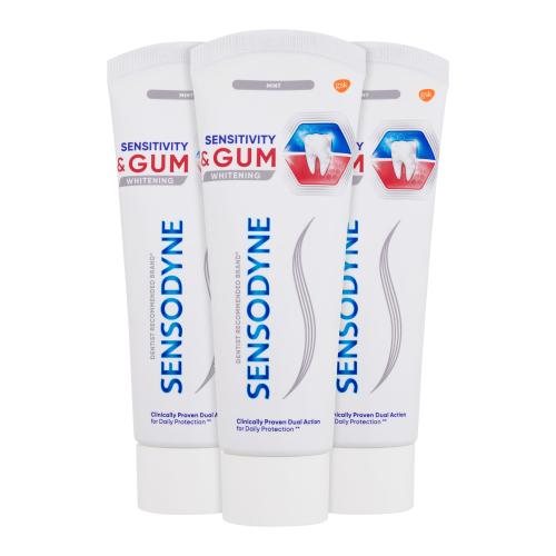 Sensodyne Sensitivity & Gum Whitening bieliaca zubná pasta na ochranu zubov a ďasien 3x75 ml