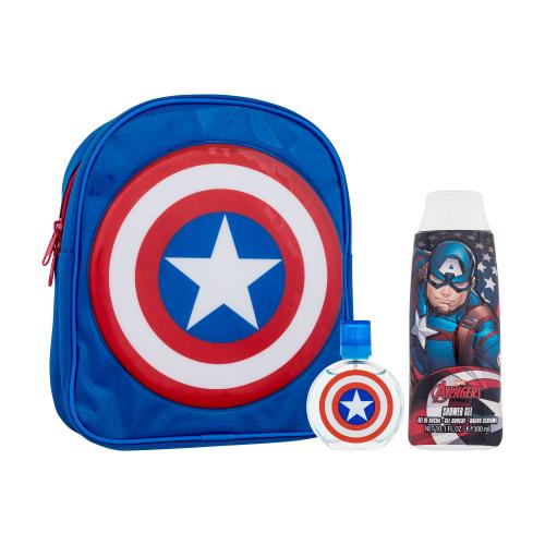 Marvel Captain America darčeková kazeta toaletná voda 50 ml + sprchovací gél 300 ml + batoh pre deti