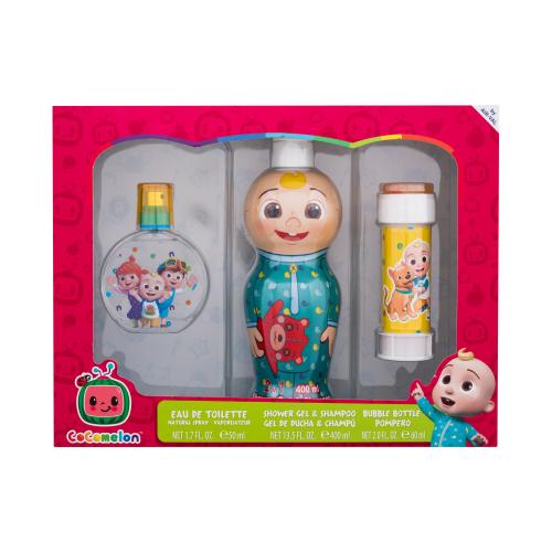 Cocomelon Cocomelon darčeková kazeta toaletná voda 50 ml + sprchovací gél 400 ml + bublifuk pre deti