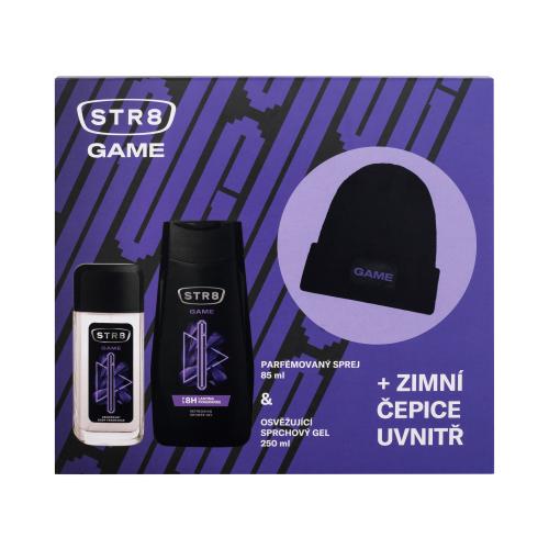 STR8 Game darčeková kazeta dezodorant v skle 85 ml + sprchovací gél 250 ml + zimná čapica pre mužov deospray