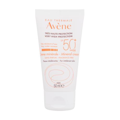 Avene Sun Mineral Cream SPF50+ 50 ml opaľovací prípravok na tvár unisex na alergickú pleť; na citlivú a podráždenú pleť