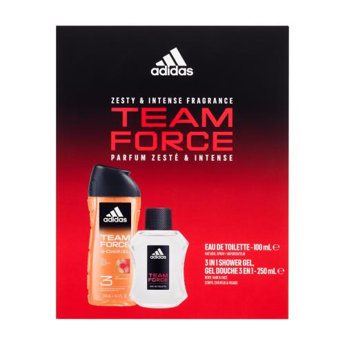 Adidas Team Force darčeková kazeta toaletná voda 100 ml + sprchovací gél 250 ml pre mužov