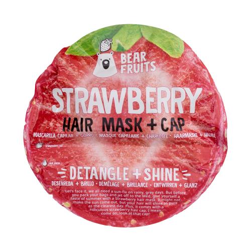 Bear Fruits Strawberry Hair Mask + Cap maska na vlasy maska na vlasy Strawberry Hair Mask 20 ml + čapica na vlasy pre ženy