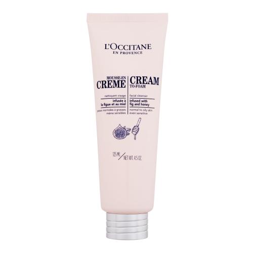 L'Occitane Cream To-Foam Facial Cleanser 125 ml čistiaci krém pre ženy na normálnu pleť; na mastnú pleť