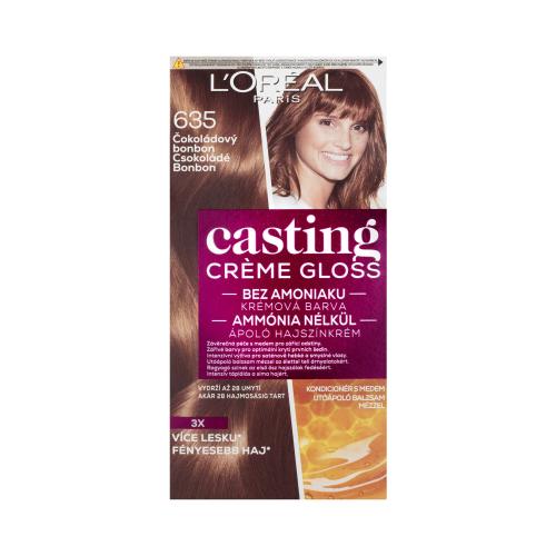 L'Oréal Paris Casting Creme Gloss 48 ml farba na vlasy pre ženy 635 Chocolate Bonbon