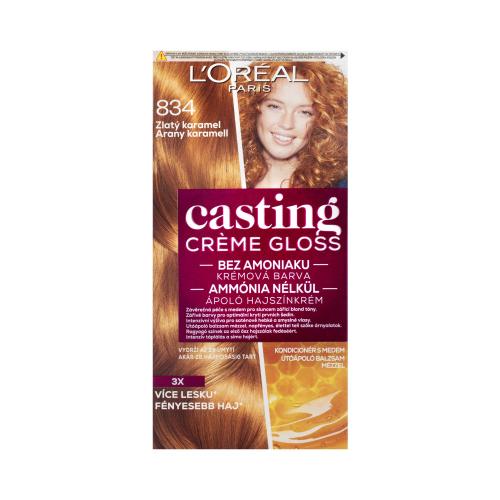 L'Oréal Paris Casting Creme Gloss 48 ml farba na vlasy pre ženy 834 Hot Caramel