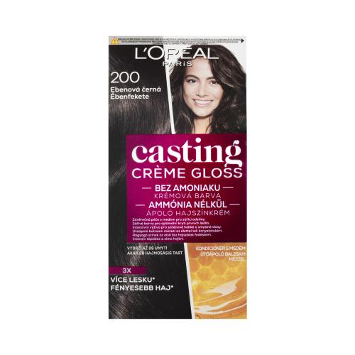 L'Oréal Paris Casting Creme Gloss 48 ml farba na vlasy pre ženy 200 Ebony Black