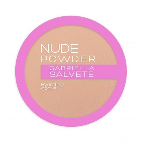 Gabriella Salvete Fixing Powder Hydrating jemný kompaktný púder SPF 15 odtieň 03 Nude Sand 8 g
