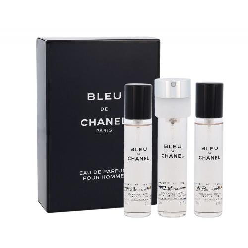 Chanel Bleu de Chanel 3x 20 ml 60 ml parfumovaná voda Náplň pre mužov