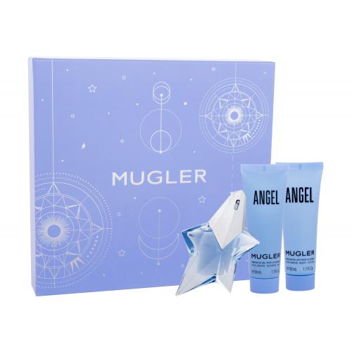 Thierry Mugler Angel darčeková kazeta Naplniteľný pre ženy parfumovaná voda 25 ml + telové mlieko 50 ml + sprchovací gél 50 ml