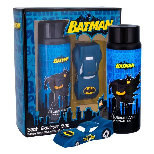 DC Comics Batman darčeková kazeta pena do kúpeľa 250 ml + vodná pištoľ 1 ks pre deti