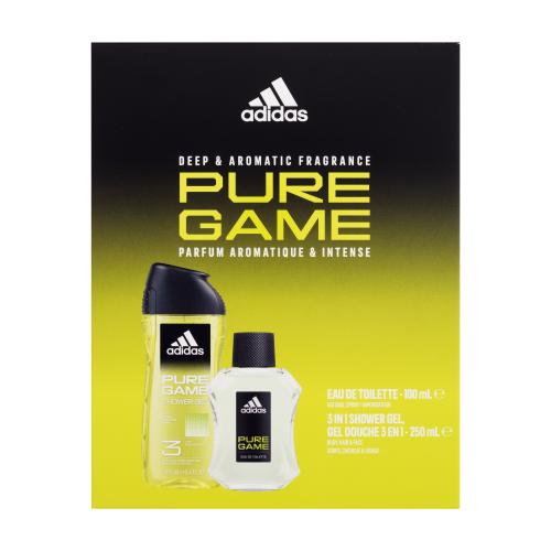 Adidas Pure Game darčeková kazeta toaletná voda 100 ml + sprchovací gél 250 ml pre mužov
