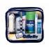 Gillette Mach3 Travel Kit Darčeková kazeta holiaci strojček s jednou hlavicou 1 ks + pena na holenie 75 ml + balzam po holení 75 ml + šampón 90 ml + zubná pasta 15 ml + zubná kefka 1 ks