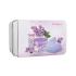 Dermacol Lilac Flower Shower Body Scrub Darčeková kazeta telový peeling Lilac Flower Shower 200 g + krém na ruky Lilac Flower Care 30 ml + dekoratívna vonná sviečka + plechová krabička