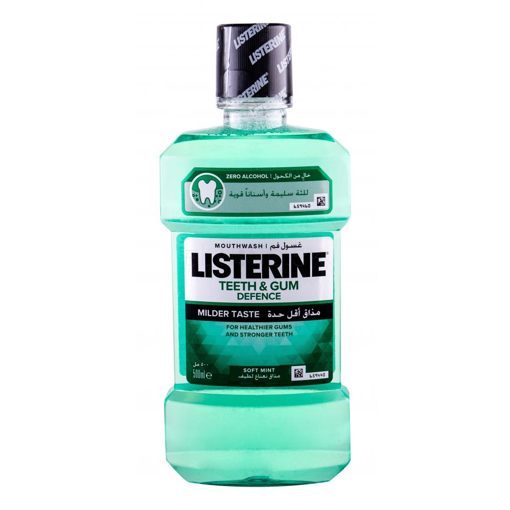 Listerine Teeth & Gum Defence Mild Taste Soft Mint Mouthwash Ústna voda 500 ml ELNINO.SK