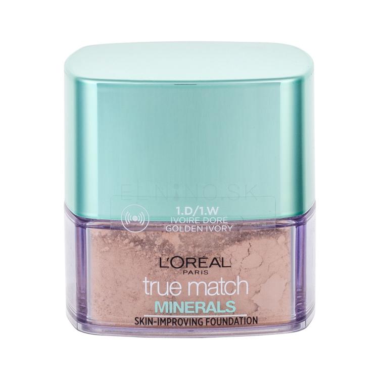 L&#039;Oréal Paris True Match Minerals Skin-Improving Make-up pre ženy 10 g Odtieň 1.D/1.W Golden Ivory